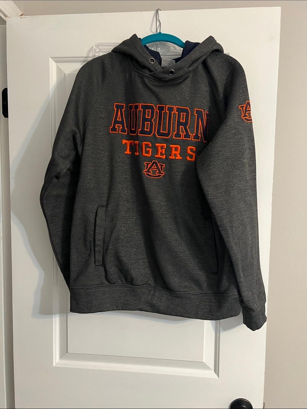 Stadium Athletics Dark Gray Crewneck Sweatshirt with Orange Auburn Tigers Logo